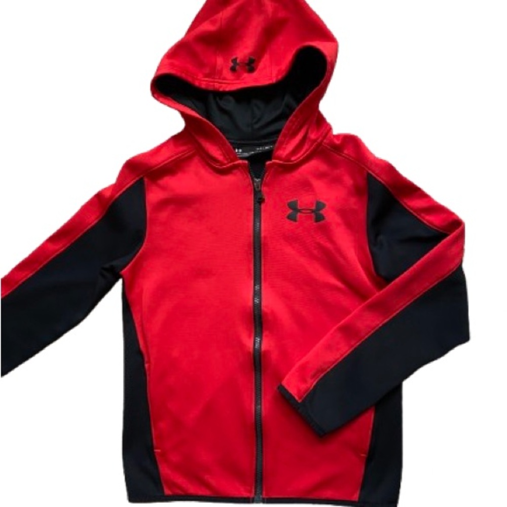Boy’s Under Armour ColdGear Red and Black Full Zip Hoodie